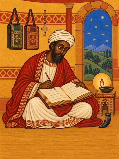 A scribe at work: the books of the Ethiopian Bible were copied by hand for centuries